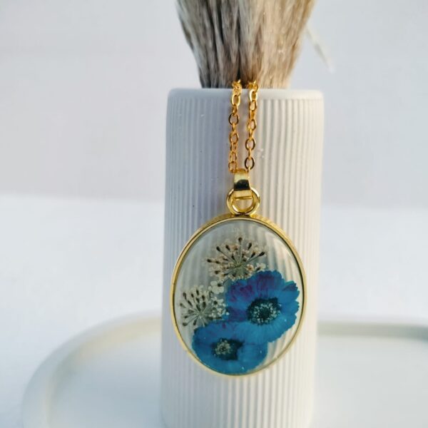 Blue windflower necklace