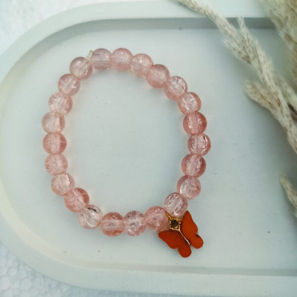 Glass bead bracelet with charm