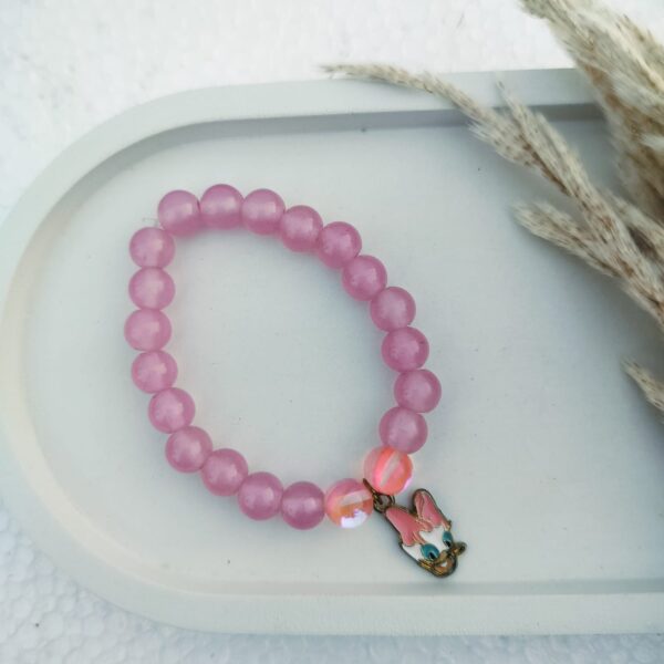 Glass bead bracelet with charm