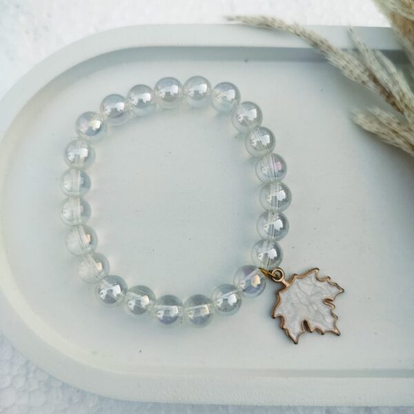 Glass bead bracelet with charm