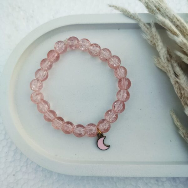Glass bead bracelet with charm