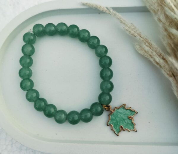 Glass bead bracelet with charm