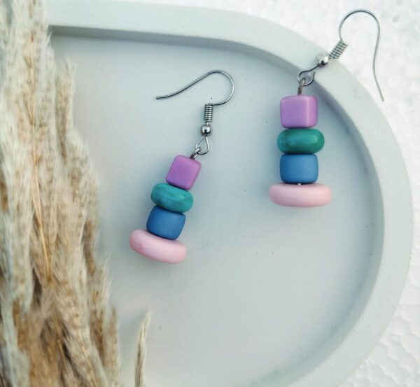 Bead earrings with silver hook