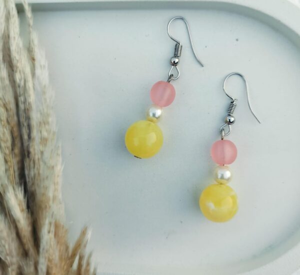 Bead earrings with silver hook