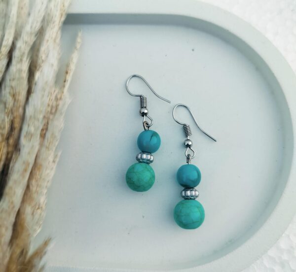 Bead earrings with silver hook