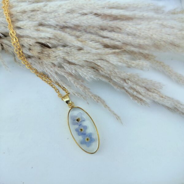 Forgot me not flower necklace with Anti-tarnish chain