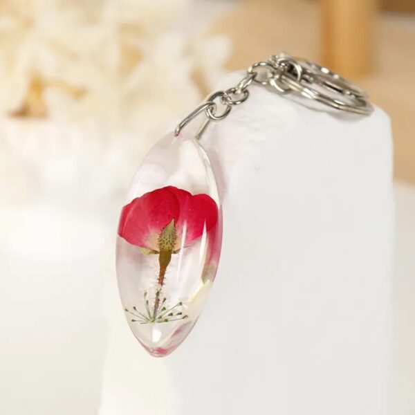 Real rose keychain