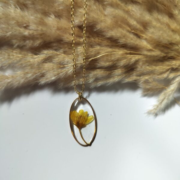 Yellow Wildflower Cushion Pendant