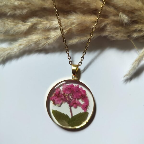 Round Blushing Bouquet Circular Resin Pendant