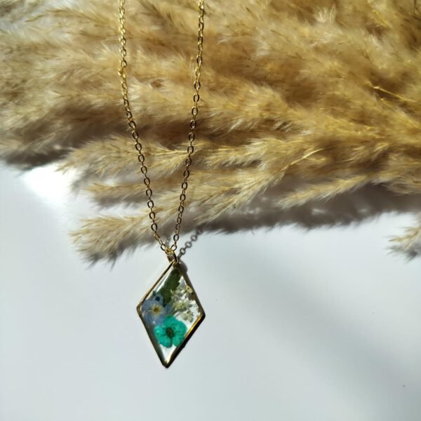 Meadow Keepsake: Hexagon/Diamond/Circle Resin Floral Pendant
