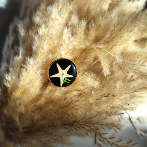 Unisex real starfish ring with adjustable