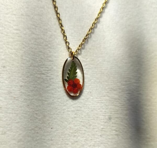 Real flower jwellery pendant anti-tarnish