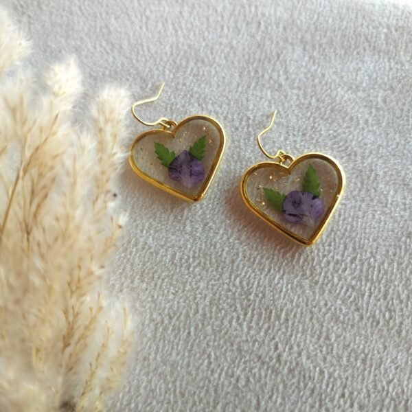 Real flower anti-tarnish earrings
