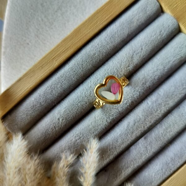 Real flower adjustment anti-tarnish ring