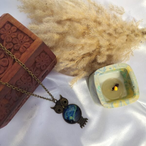 Glow in dark starry night pendant Vintage style - anti-tarnish 